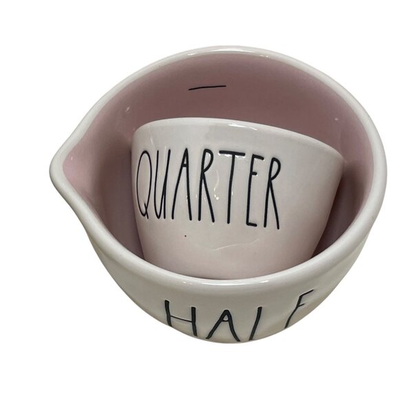 Rae Dunn Artisan Collection By Magenta Set Of 4 Measuring Cups Pink & White New! - Picture 3 of 6